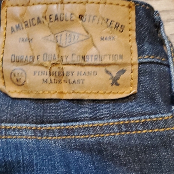 American Eagle Outfitters Blue Slim Fit Jeans with Distressed Details-Mens 32x34 - Picture 6 of 6